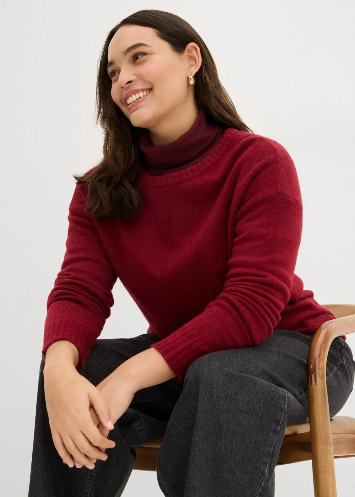 bonprix Bekleidung·Umstandsmode|Pullover & Strickjacken^Pullover pflaumenrot