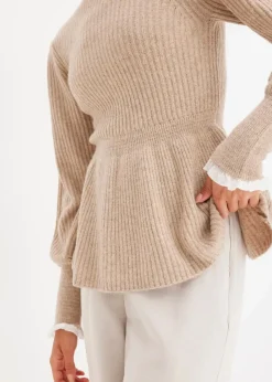 bonprix Bekleidung·Umstandsmode|Bekleidung·Jeans^Pullover beige meliert