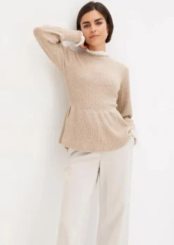 bonprix Bekleidung·Umstandsmode|Bekleidung·Jeans^Pullover beige meliert