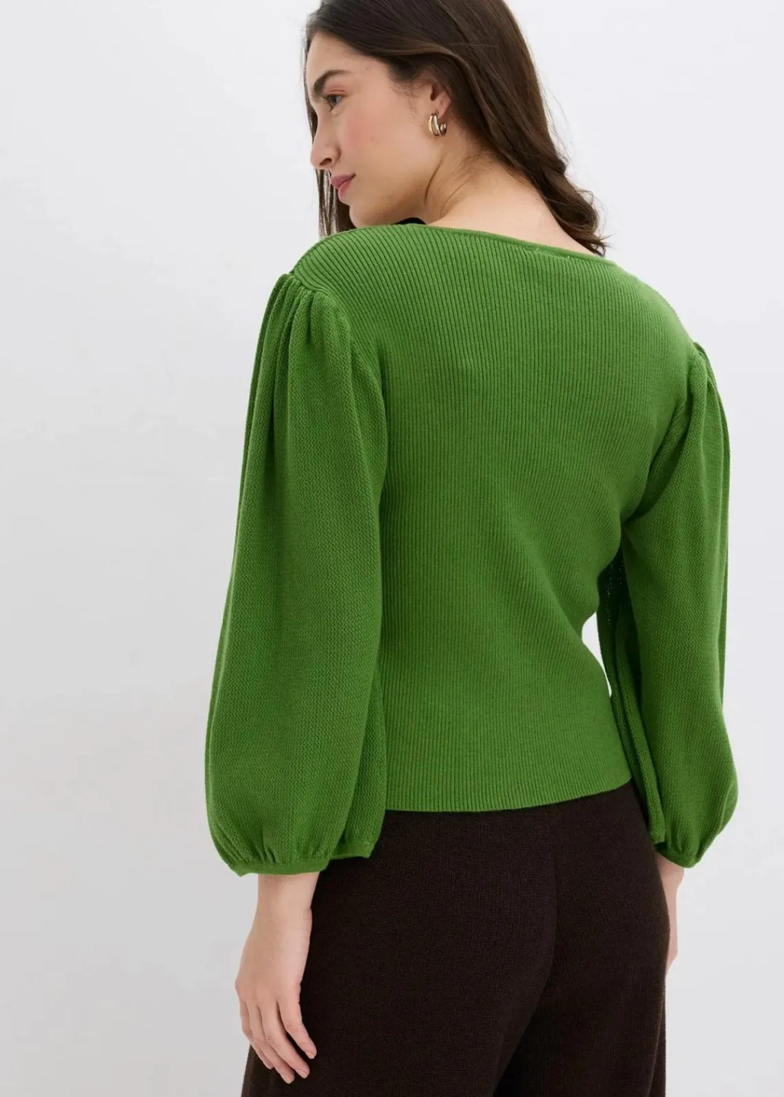 bonprix Pullover & Strickjacken|Strickmode^Pullover aus Baumwolle forstgrün