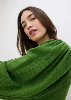 bonprix Pullover & Strickjacken|Strickmode^Pullover aus Baumwolle forstgrün