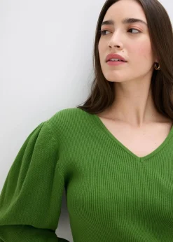 bonprix Pullover & Strickjacken|Strickmode^Pullover aus Baumwolle forstgrün