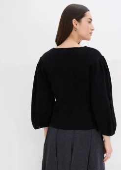 bonprix Bekleidung·Umstandsmode|Strickmode^Pullover aus Baumwolle schwarz