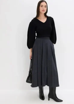 bonprix Bekleidung·Umstandsmode|Strickmode^Pullover aus Baumwolle schwarz