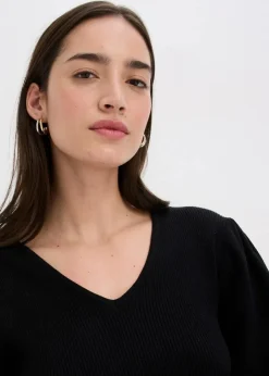 bonprix Bekleidung·Umstandsmode|Strickmode^Pullover aus Baumwolle schwarz