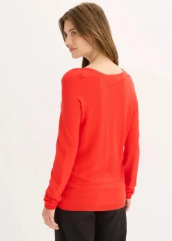 bonprix Pullover & Strickjacken|Strickmode^Pullover aus fließendem Viskose-Mix rot