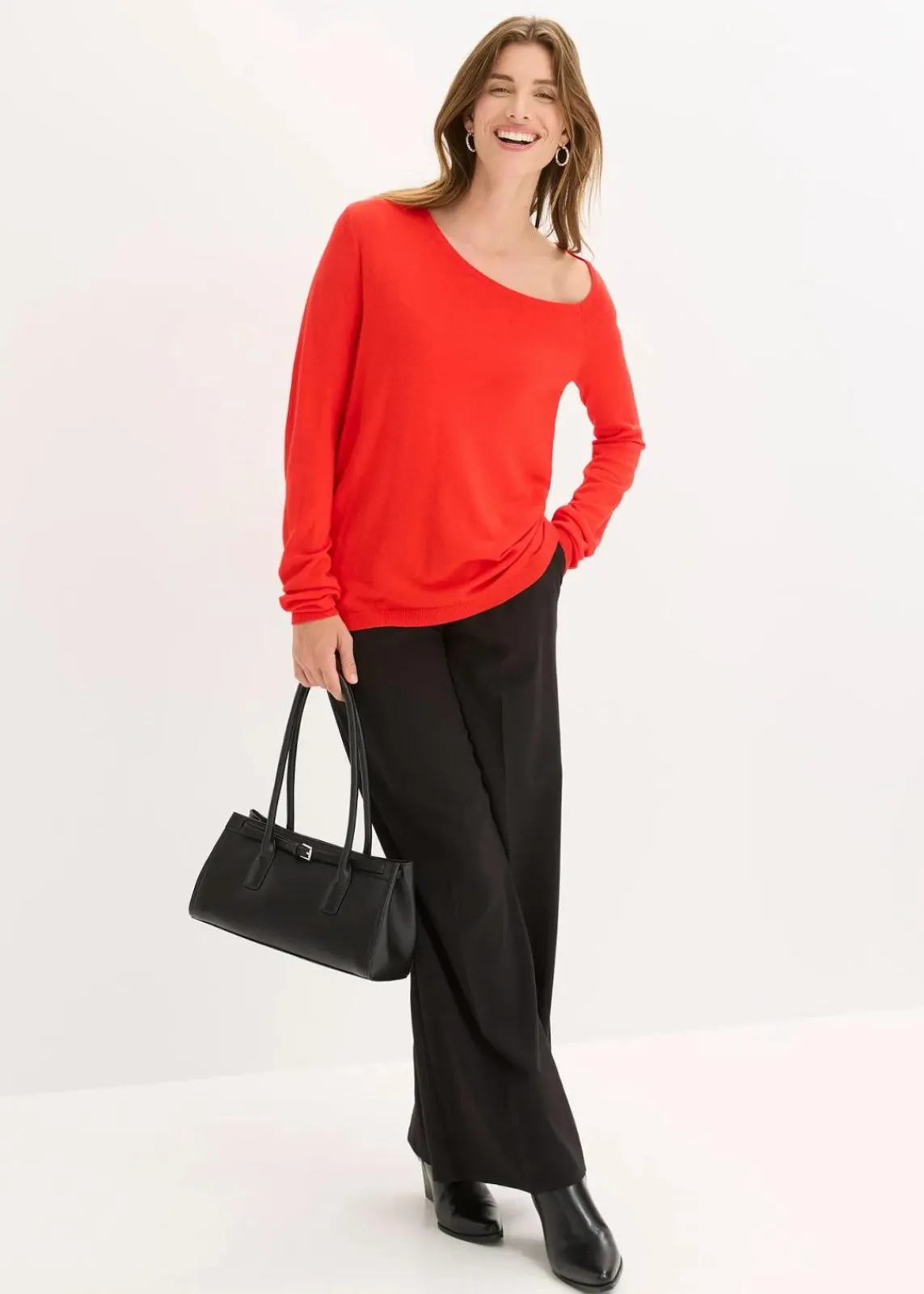 bonprix Pullover & Strickjacken|Strickmode^Pullover aus fließendem Viskose-Mix rot