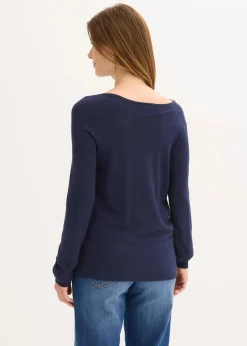 bonprix Bekleidung·Umstandsmode|Bekleidung·Jeans^Pullover aus fließendem Viskose-Mix dunkelblau