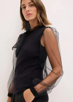 bonprix Bekleidung·Umstandsmode|Bekleidung·Jeans^Pullover aus fließendem Viskose-Mix schwarz