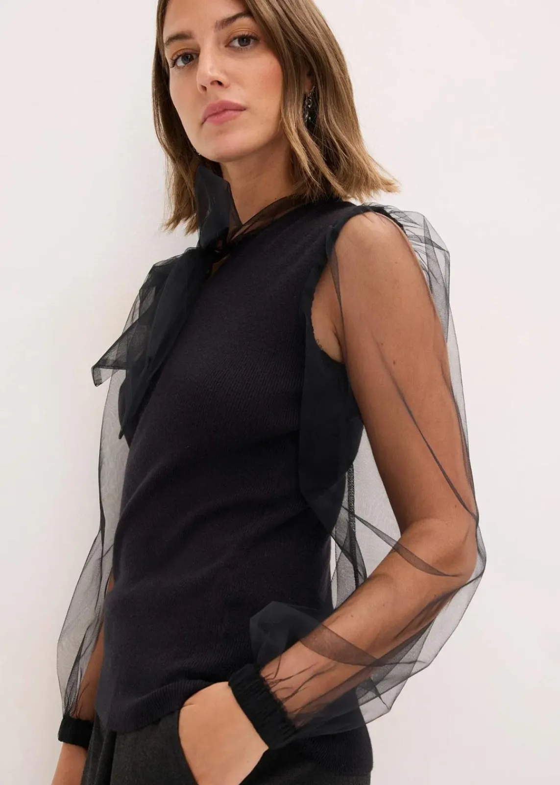 bonprix Bekleidung·Umstandsmode|Bekleidung·Jeans^Pullover aus fließendem Viskose-Mix schwarz
