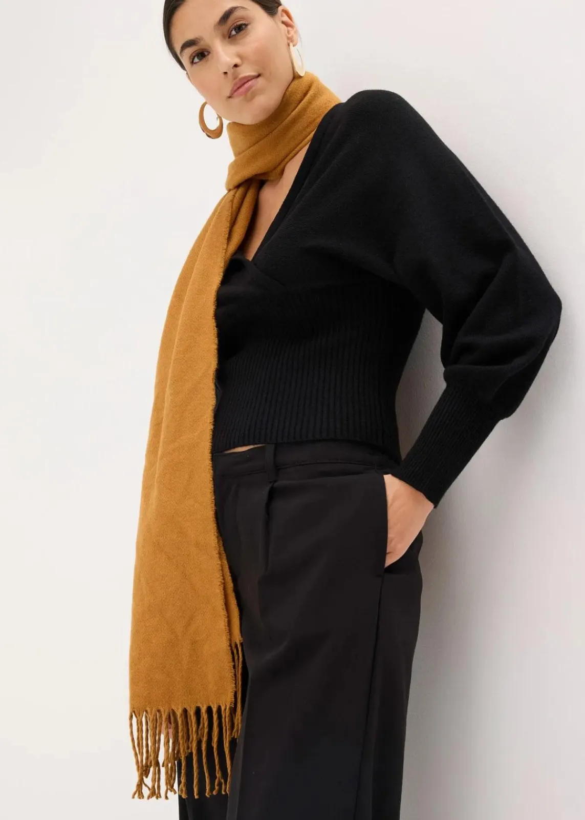 bonprix Bekleidung·Umstandsmode|Strickmode^Pullover aus fließendem Viskose-Mix schwarz
