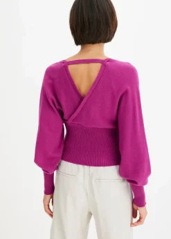 bonprix Bekleidung·Umstandsmode|Strickmode^Pullover aus fließendem Viskose-Mix beere