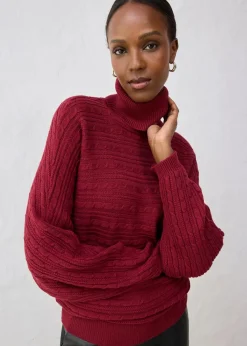 bonprix Bekleidung·Umstandsmode|Pullover & Strickjacken^Pullover aus Merinowolle pflaumenrot