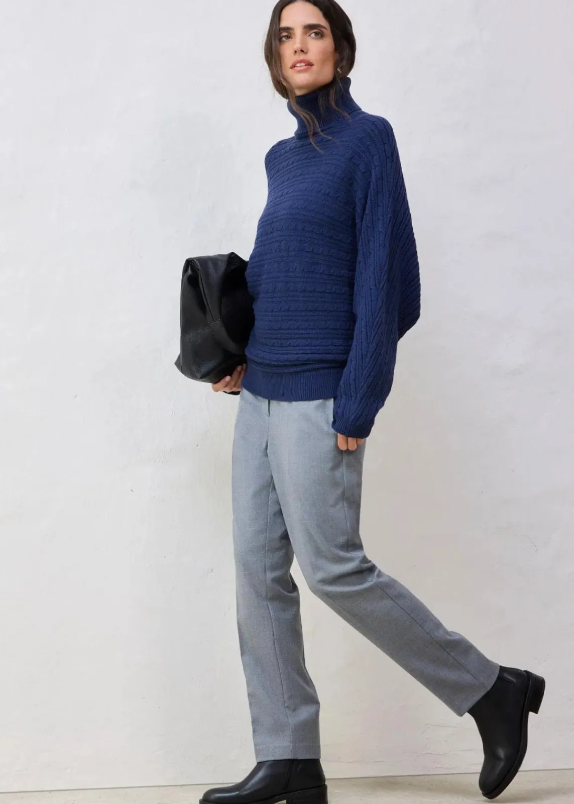 bonprix Bekleidung·Umstandsmode|Pullover & Strickjacken^Pullover aus Merinowolle dunkelblau