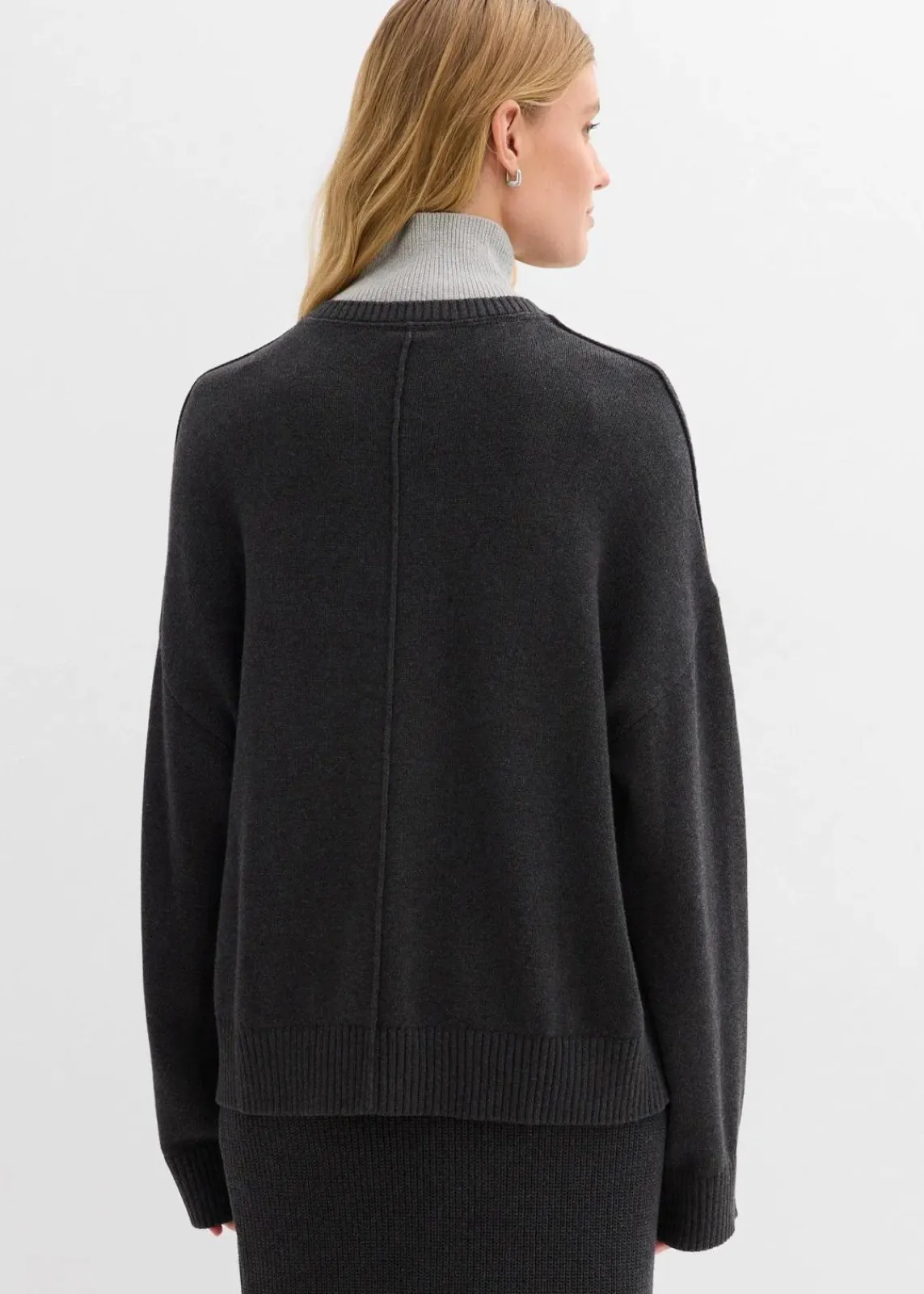 bonprix Bekleidung·Umstandsmode|Bekleidung·Jeans^Pullover aus reiner Baumwolle anthrazit meliert