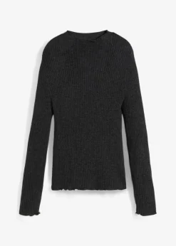 bonprix Bekleidung·Umstandsmode|Premium^Pullover aus superfeiner Merinowolle dunkelgrau meliert