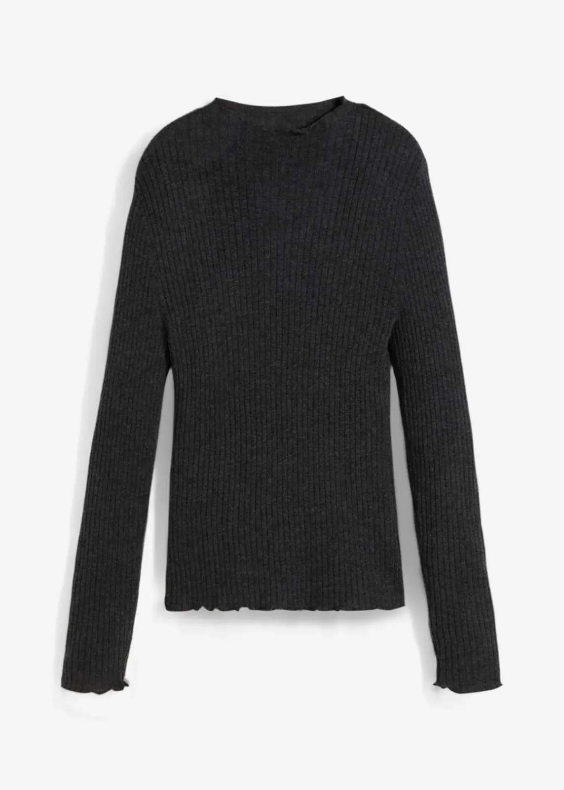 bonprix Bekleidung·Umstandsmode|Premium^Pullover aus superfeiner Merinowolle dunkelgrau meliert