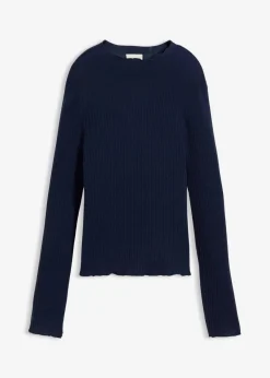 bonprix Bekleidung·Umstandsmode|Premium^Pullover aus superfeiner Merinowolle dunkelblau