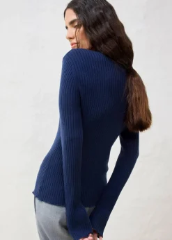 bonprix Bekleidung·Umstandsmode|Premium^Pullover aus superfeiner Merinowolle dunkelblau
