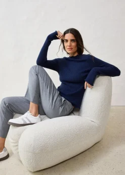 bonprix Bekleidung·Umstandsmode|Premium^Pullover aus superfeiner Merinowolle dunkelblau