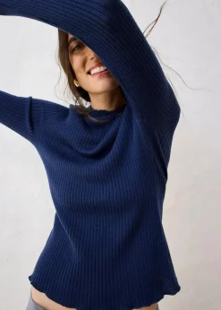 bonprix Bekleidung·Umstandsmode|Premium^Pullover aus superfeiner Merinowolle dunkelblau