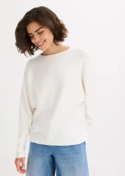 bonprix Strickmode|Pullover & Strickjacken^Pullover aus Viskose-Mix wollweiß