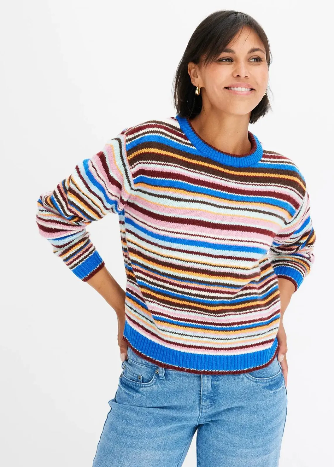 bonprix Bekleidung·Umstandsmode|Bekleidung·Jeans^Pullover gestreift azurblau geringelt