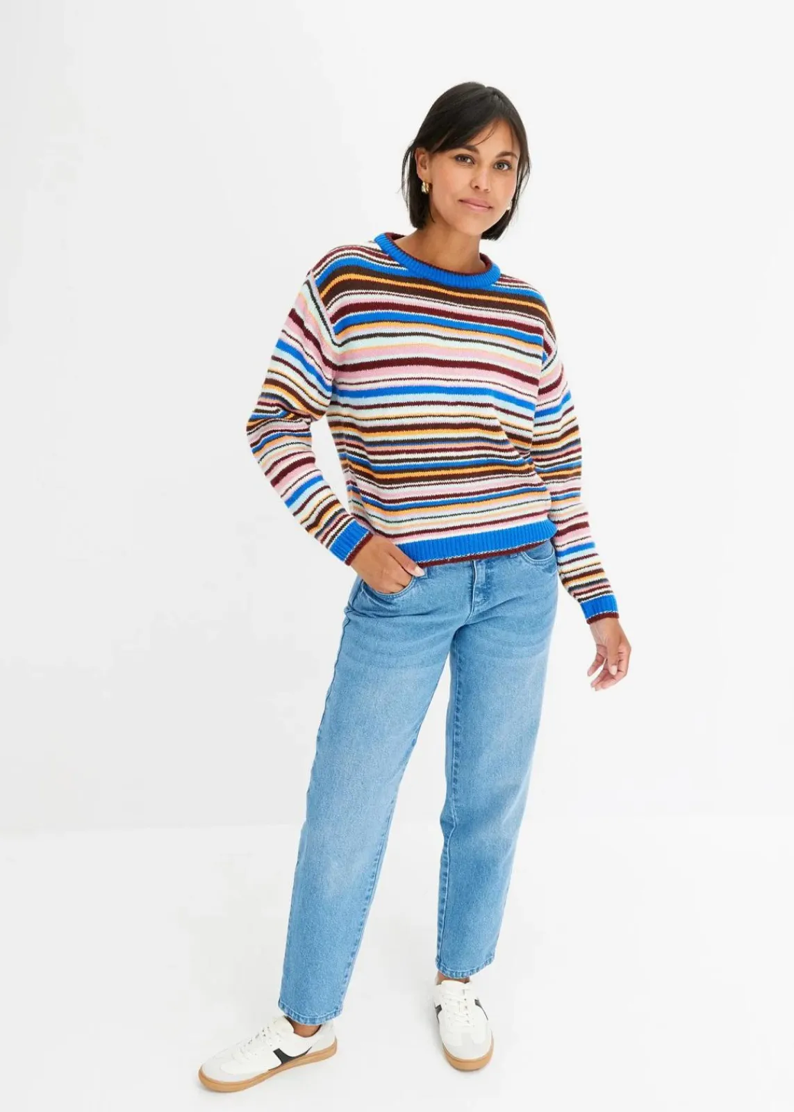 bonprix Bekleidung·Umstandsmode|Bekleidung·Jeans^Pullover gestreift azurblau geringelt