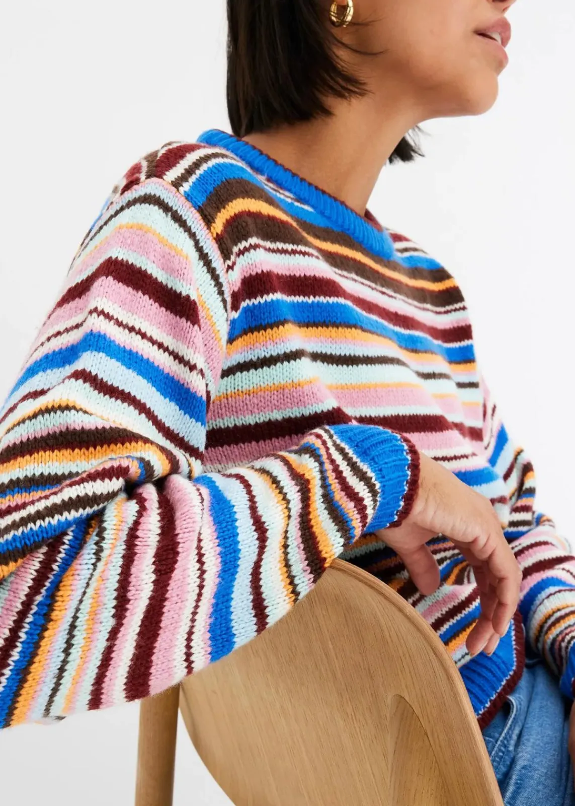 bonprix Bekleidung·Umstandsmode|Bekleidung·Jeans^Pullover gestreift azurblau geringelt