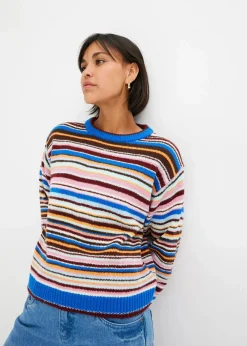 bonprix Bekleidung·Umstandsmode|Bekleidung·Jeans^Pullover gestreift azurblau geringelt