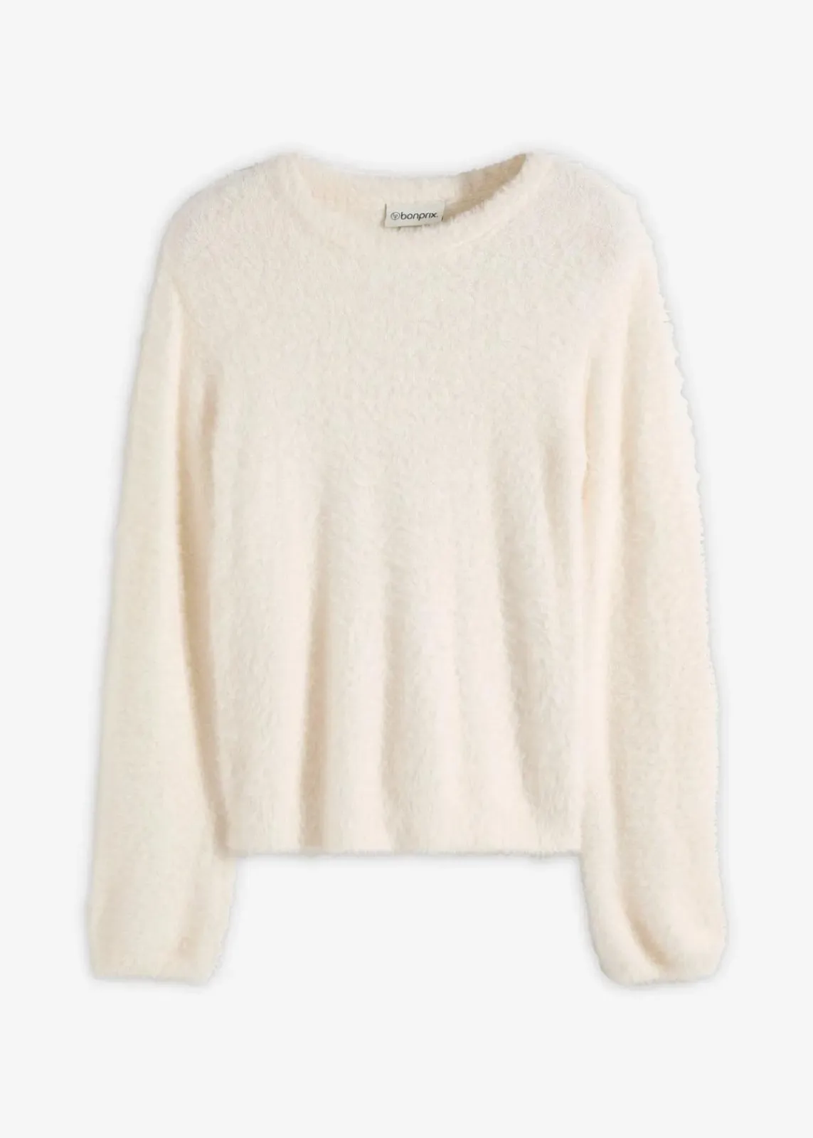 bonprix Bekleidung·Umstandsmode|Pullover & Strickjacken^Pullover in Plüsch-Optik perlweiß