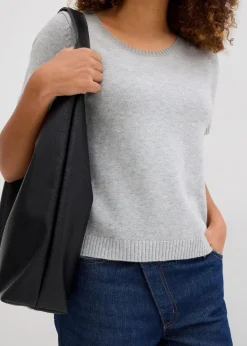 bonprix Bekleidung·Röcke|Bekleidung·Jeans^Pullover, Kurzarm hellgrau meliert meliert