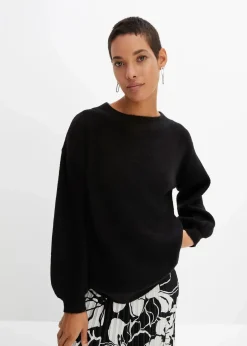 bonprix Pullover & Strickjacken|Strickmode^Pullover mit Ballonärmeln schwarz
