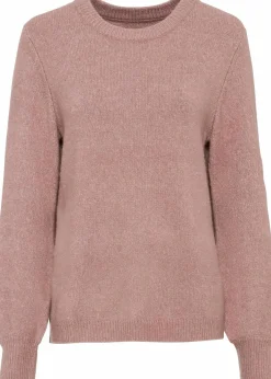 bonprix Pullover & Strickjacken|Strickmode^Pullover mit Ballonärmeln rosenholz meliert