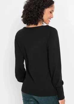 bonprix Bekleidung·Umstandsmode|Strickmode^Pullover mit Ballonärmeln schwarz