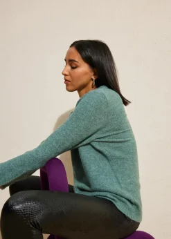 bonprix Bekleidung·Umstandsmode|Pullover & Strickjacken^Pullover mit Ballonärmeln mineralblau meliert