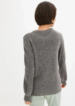 bonprix Bekleidung·Umstandsmode|Pullover & Strickjacken^Pullover mit Ballonärmeln anthrazit meliert