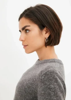 bonprix Bekleidung·Umstandsmode|Pullover & Strickjacken^Pullover mit Ballonärmeln anthrazit meliert