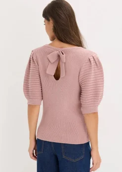 bonprix Bekleidung·Umstandsmode|Bekleidung·Jeans^Pullover mit Ballonärmeln rosenholz