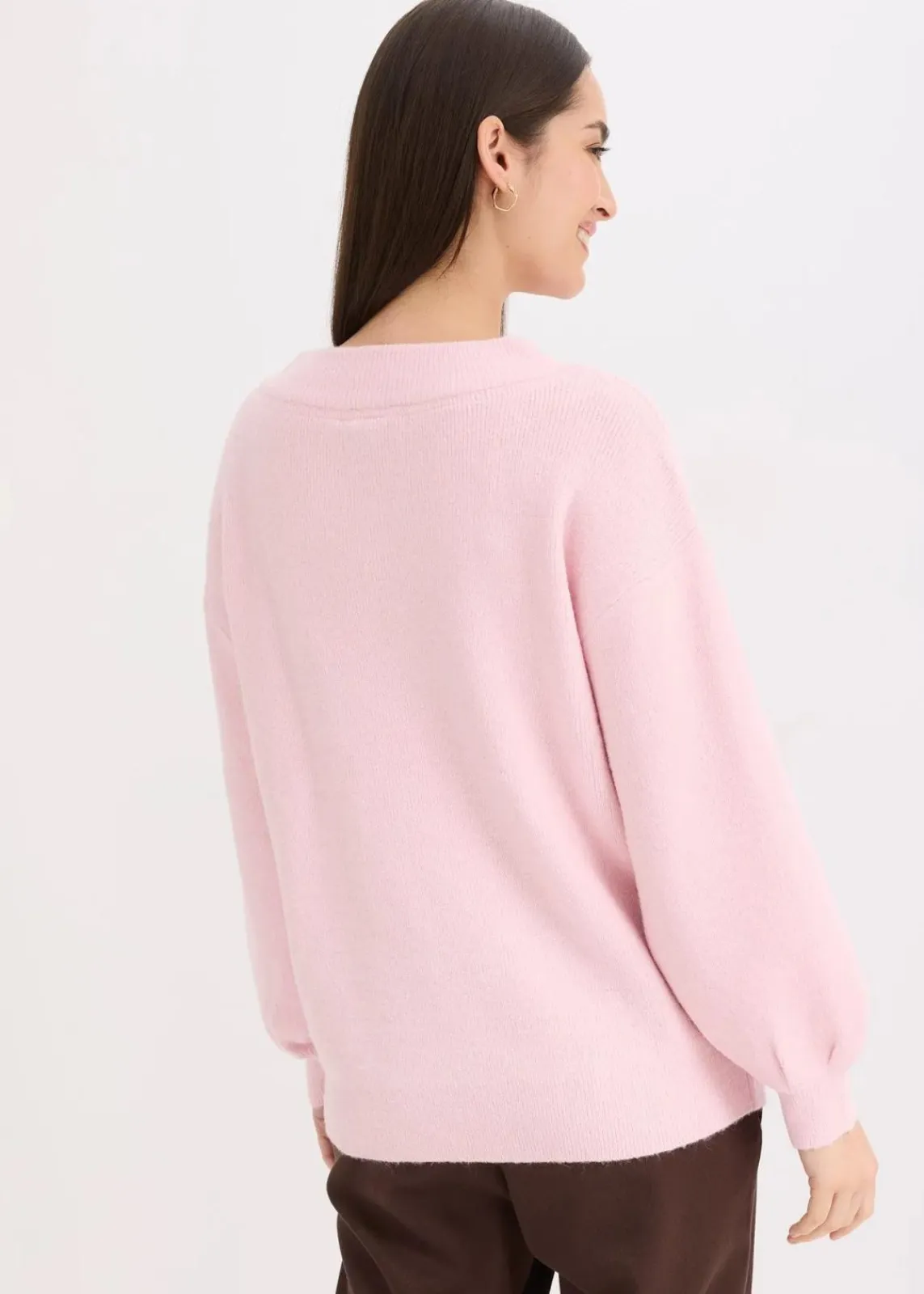 bonprix Bekleidung·Umstandsmode|Bekleidung·Jeans^Pullover mit Ballonärmeln kristallrosa