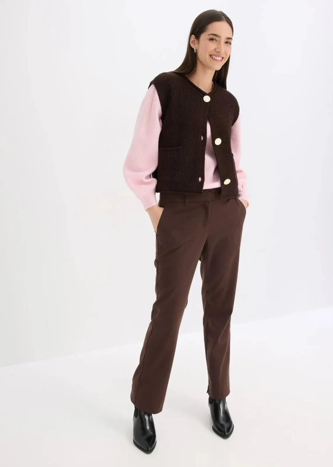bonprix Bekleidung·Umstandsmode|Bekleidung·Jeans^Pullover mit Ballonärmeln kristallrosa