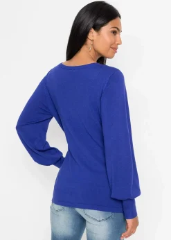 bonprix Bekleidung·Umstandsmode|Strickmode^Pullover mit Ballonärmeln saphirblau