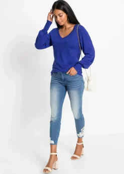 bonprix Bekleidung·Umstandsmode|Strickmode^Pullover mit Ballonärmeln saphirblau