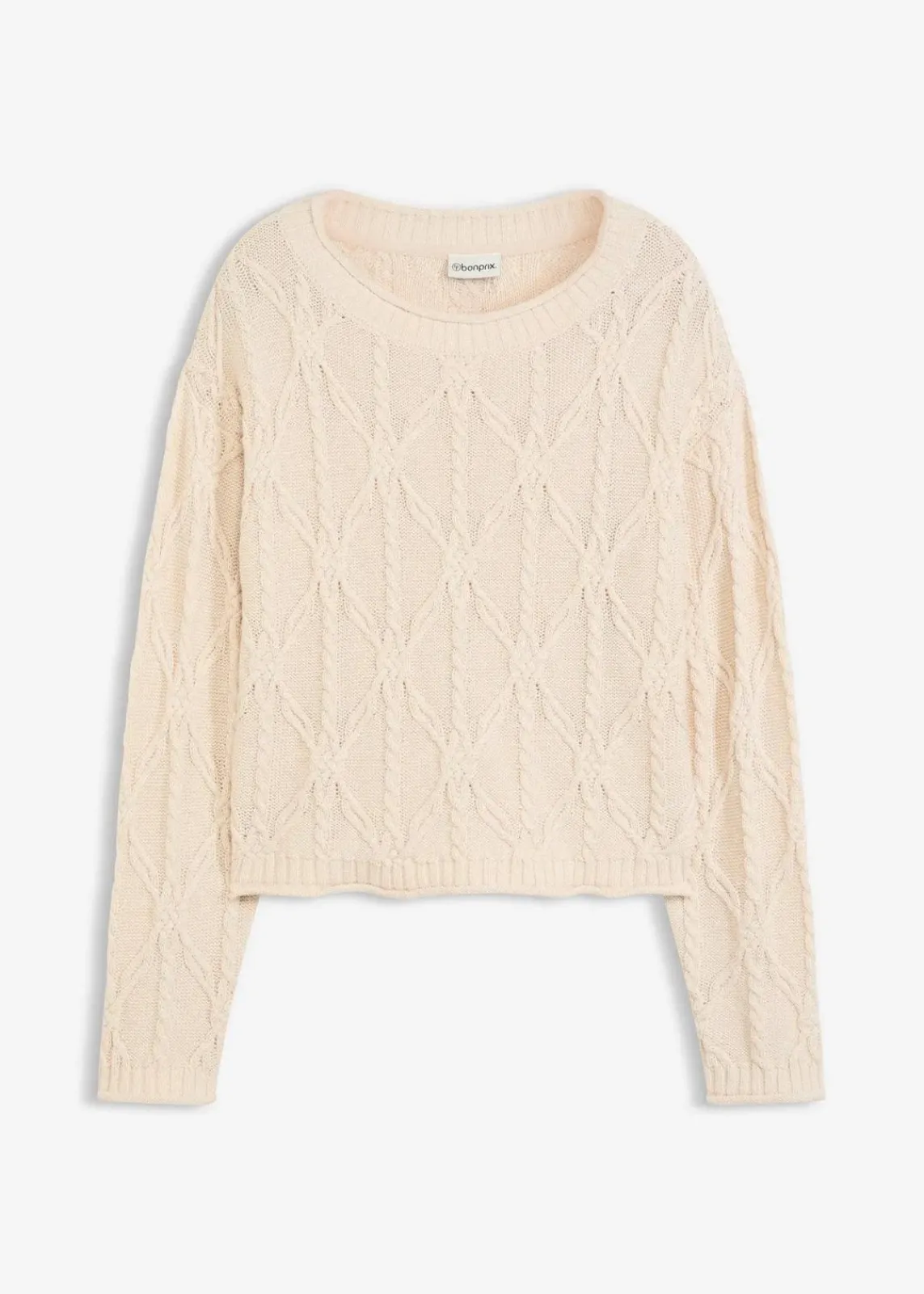 bonprix Bekleidung·Umstandsmode|Bekleidung·Jeans^Pullover mit Baumwollanteil kieselbeige meliert