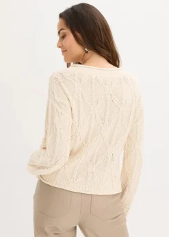 bonprix Bekleidung·Umstandsmode|Bekleidung·Jeans^Pullover mit Baumwollanteil kieselbeige meliert