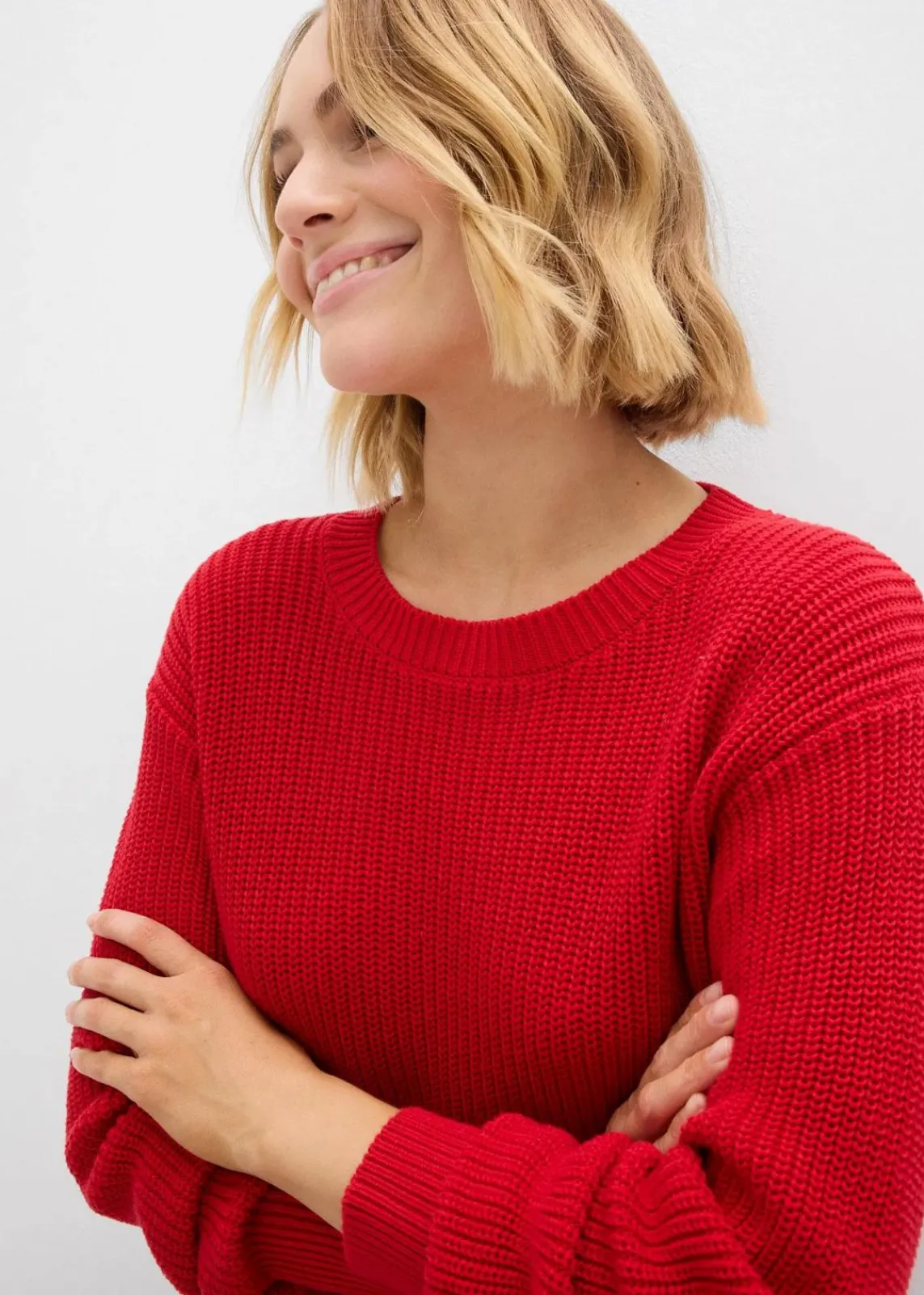bonprix Bekleidung·Umstandsmode|Bekleidung·Jeans^Pullover mit Bluseneinsatz lavarot/weiß/schattengrau