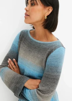 bonprix Bekleidung·Umstandsmode|Bekleidung·Jeans^Pullover mit Farbverlauf alpenblau/hellgrau meliert/grau/rauchgrau/anthrazit