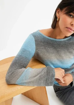 bonprix Bekleidung·Umstandsmode|Bekleidung·Jeans^Pullover mit Farbverlauf alpenblau/hellgrau meliert/grau/rauchgrau/anthrazit
