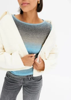 bonprix Bekleidung·Umstandsmode|Bekleidung·Jeans^Pullover mit Farbverlauf alpenblau/hellgrau meliert/grau/rauchgrau/anthrazit