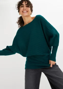 bonprix Bekleidung·Umstandsmode|Bekleidung·Jeans^Pullover mit Fledermausärmeln waldgrün